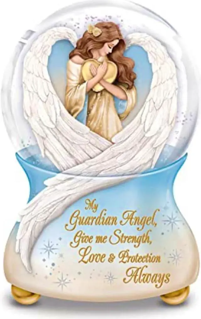 Main image of The Bradford Exchange An Angel's Embrace Illuminated Musical Glitter Globe Figurine 6-inches