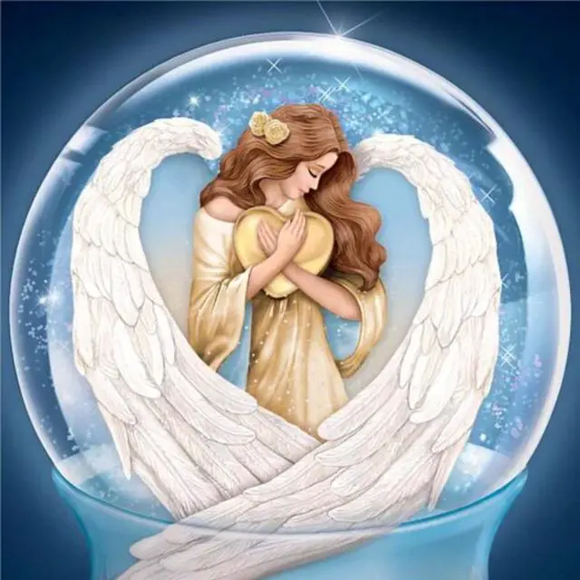 Alt view image 3 of 5 - The Bradford Exchange An Angel's Embrace Illuminated Musical Glitter Globe Figurine 6-inches