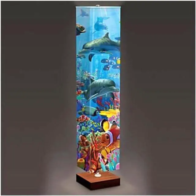 Alt view image 2 of 4 - The Bradford Exchange Ocean's Splendor Floor Lamp with Foot Pedal Switch by David Penfound 60-inches