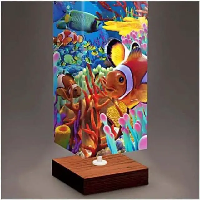 Alt view image 4 of 4 - The Bradford Exchange Ocean's Splendor Floor Lamp with Foot Pedal Switch by David Penfound 60-inches