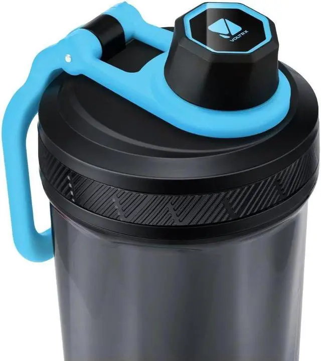 Alt view image 2 of 7 - VOLTRX Gallium Electric Protein Blender Shaker Bottle USB Rechargeable Mixer Cup for Shakes BPA Free Tritan 24oz Blue