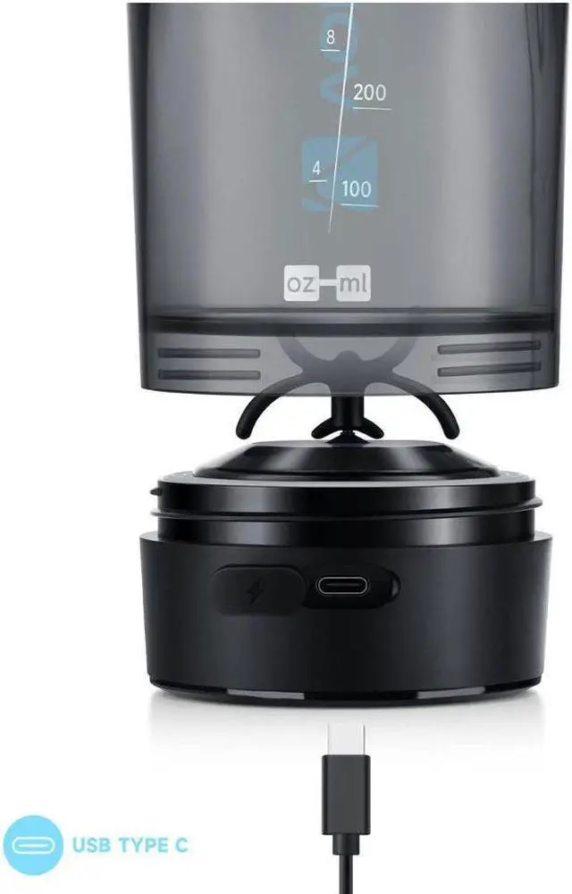 Alt view image 5 of 7 - VOLTRX Gallium Electric Protein Blender Shaker Bottle USB Rechargeable Mixer Cup for Shakes BPA Free Tritan 24oz Blue