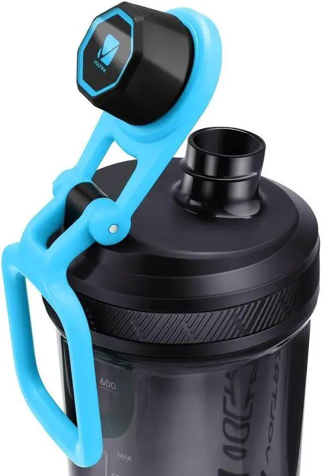 Alt view image 7 of 7 - VOLTRX Gallium Electric Protein Blender Shaker Bottle USB Rechargeable Mixer Cup for Shakes BPA Free Tritan 24oz Blue