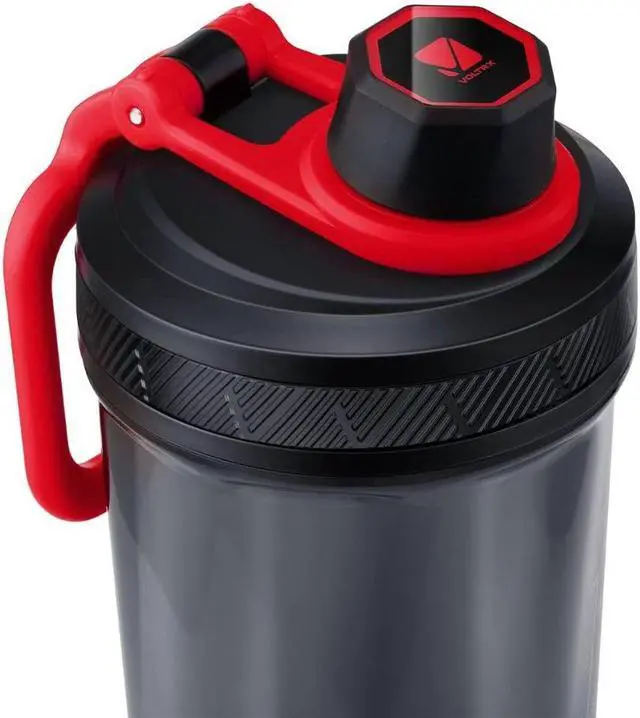 Alt view image 2 of 7 - VOLTRX Gallium Electric Protein Blender Shaker Bottle USB Rechargeable Mixer Cup for Shakes BPA Free Tritan 24oz Red