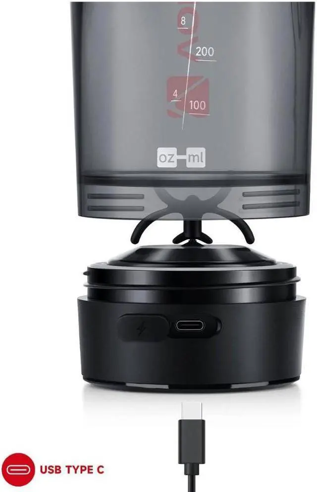Alt view image 5 of 7 - VOLTRX Gallium Electric Protein Blender Shaker Bottle USB Rechargeable Mixer Cup for Shakes BPA Free Tritan 24oz Red