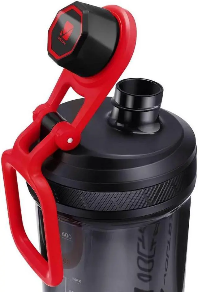 Alt view image 7 of 7 - VOLTRX Gallium Electric Protein Blender Shaker Bottle USB Rechargeable Mixer Cup for Shakes BPA Free Tritan 24oz Red