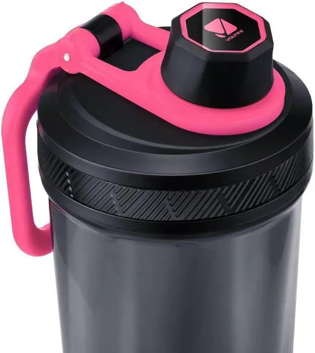 Alt view image 2 of 7 - VOLTRX Gallium Electric Protein Blender Shaker Bottle USB Rechargeable Mixer Cup for Shakes BPA Free Tritan 24oz Pink