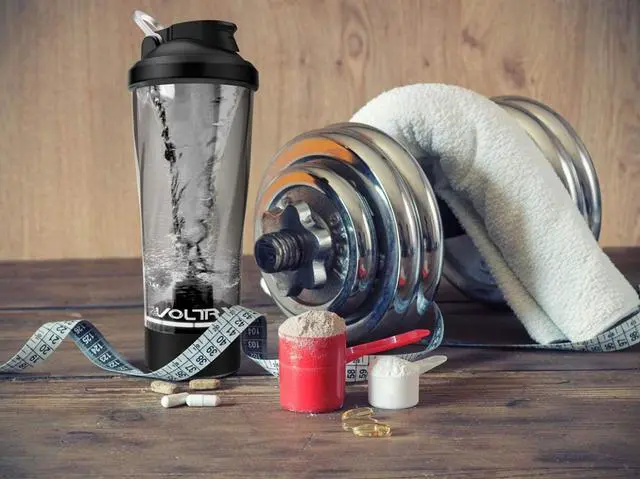 Alt view image 5 of 7 - VOLTRX Electric Shaker Bottle - Vortex Boost Portable USB C Rechargeable Protein Blender Shake Mixer BPA Free Waterproof 24 oz Black