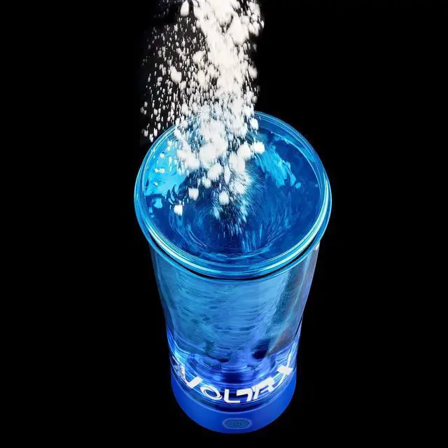 Alt view image 3 of 7 - VOLTRX Electric Shaker Bottle - Vortex Boost Portable USB C Rechargeable Protein Blender Shake Mixer BPA Free Waterproof 24 oz Blue