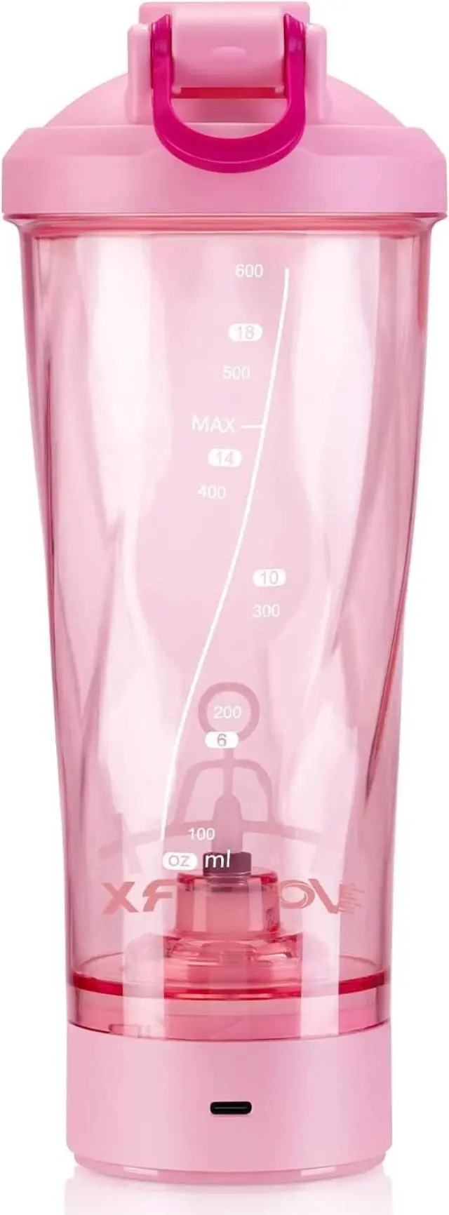 Alt view image 6 of 6 - VOLTRX Electric Shaker Bottle - Vortex Boost Portable USB C Rechargeable Protein Blender Shake Mixer BPA Free Waterproof 24 oz Sakura Pink