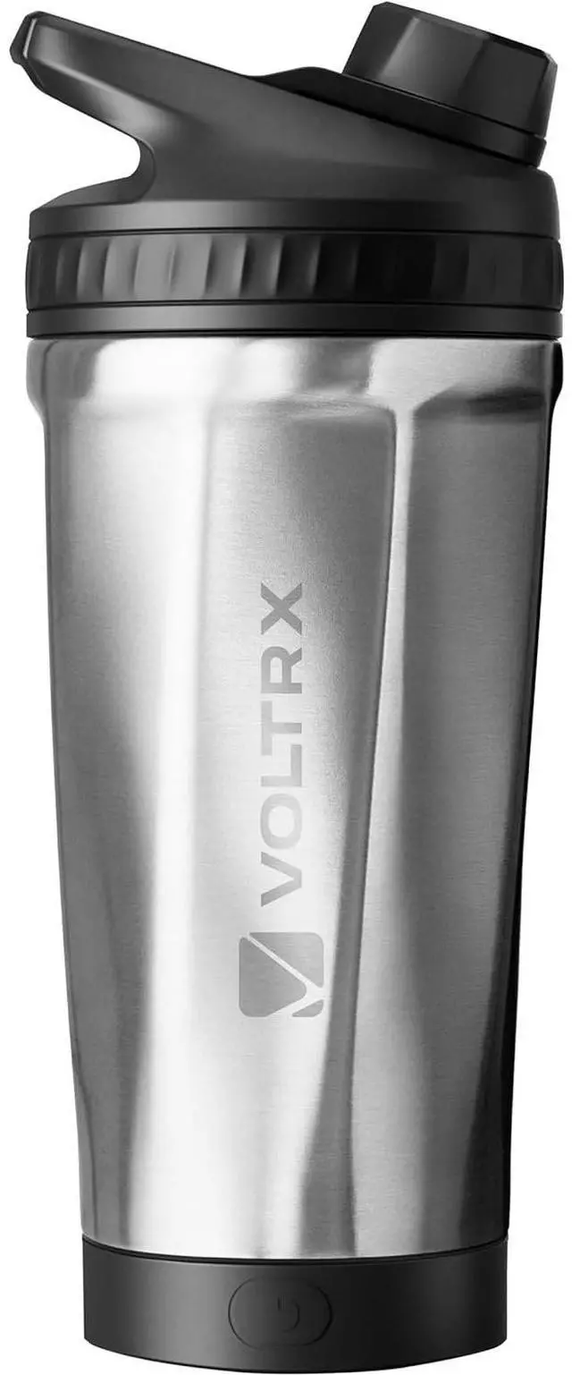 Main image of VOLTRX ChillMix Shaker Bottle Insulated Stainless Steel - USB C Rechargeable Electric Protein Shake Mixer, Shaker Cups for Protein Shakes and Meal Replacement, Chrome Steel, 16 oz