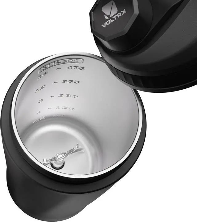 Alt view image 5 of 6 - VOLTRX ChillMix Shaker Bottle Insulated Stainless Steel - USB C Rechargeable Electric Protein Shake Mixer, Shaker Cups for Protein Shakes and Meal Replacement, 16 oz - Obsidian Black
