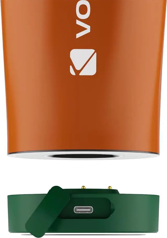 Alt view image 5 of 6 - VOLTRX ChillMix Shaker Bottle Insulated Stainless Steel - USB C Rechargeable Electric Protein Shake Mixer, Shaker Cups for Protein Shakes and Meal Replacement, 16 oz - Neon Carrot