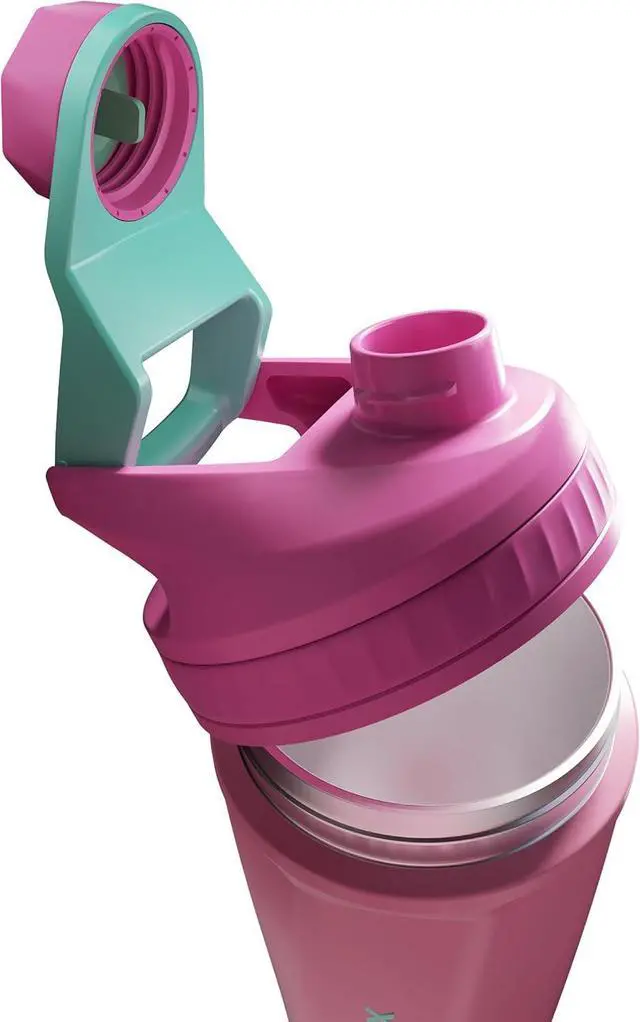 Alt view image 3 of 6 - VOLTRX ChillMix Shaker Bottle Insulated Stainless Steel - USB C Rechargeable Electric Protein Shake Mixer, Shaker Cups for Protein Shakes and Meal Replacement, 16 oz Radiant Rose