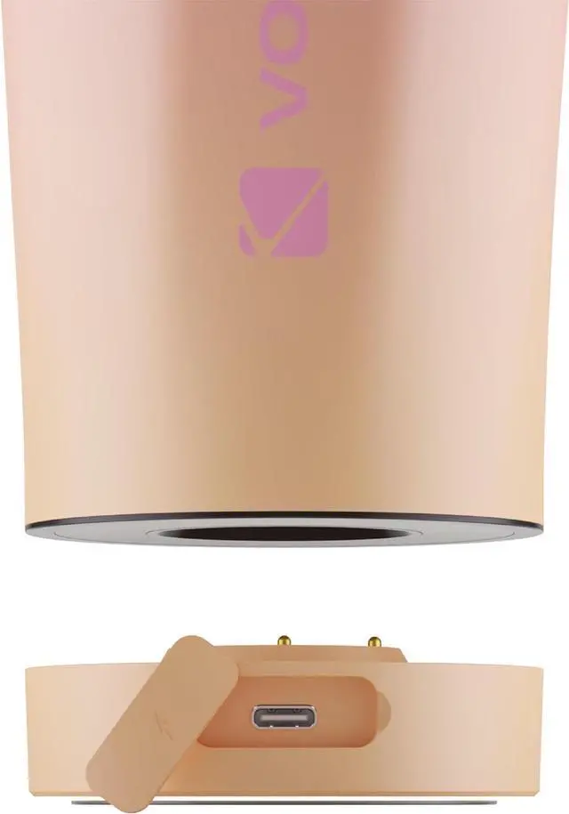 Alt view image 5 of 6 - VOLTRX ChillMix Shaker Bottle Insulated Stainless Steel - USB C Rechargeable Electric Protein Shake Mixer, Shaker Cups for Protein Shakes and Meal Replacement, Chrome Steel, 16 oz Sunset Rose