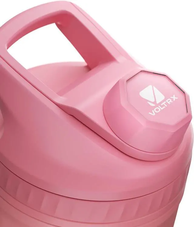 Alt view image 2 of 6 - VOLTRX ChillMix Shaker Bottle Insulated Stainless Steel - USB C Rechargeable Electric Protein Shake Mixer, Shaker Cups for Protein Shakes and Meal Replacement, Chrome Steel, 16 oz Sunset Rose