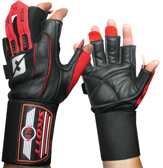 Main image of Skott Talon Elite Weightlifting Gloves Genuine Leather Gym Gloves with Wrist Wrap Support, Durable Grip for Training, Bodybuilding & Fitness (Large, Unisex)