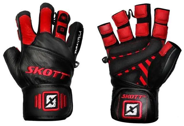 Main image of Skott Tarantula Weightlifting Gloves Genuine Leather Gym Gloves with Full Wrist Wrap Support, Breathable Grip for Training, Fitness & Bodybuilding (X-Large, Unisex)
