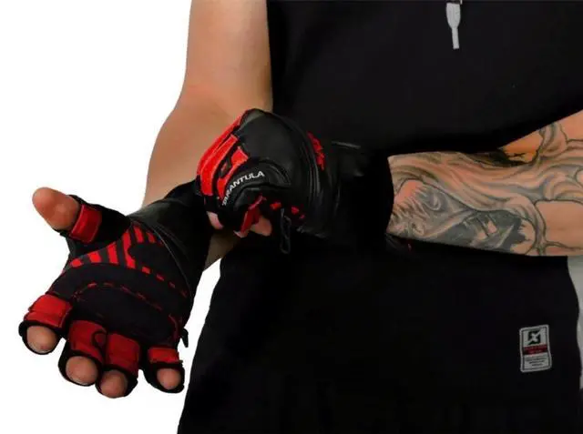 Alt view image 4 of 6 - Skott Tarantula Weightlifting Gloves Genuine Leather Gym Gloves with Full Wrist Wrap Support, Breathable Grip for Training, Fitness & Bodybuilding (X-Large, Unisex)