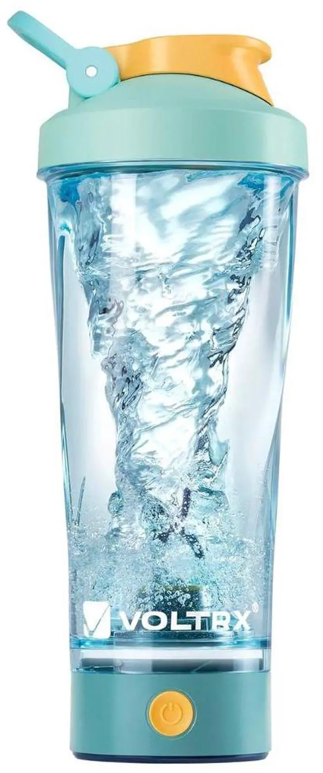 Main image of VOLTRX Electric Shaker Bottle - Vortex Boost Portable USB C Rechargeable Protein Blender Shake Mixer BPA Free Waterproof 24 oz Power Blue Aurora Teal