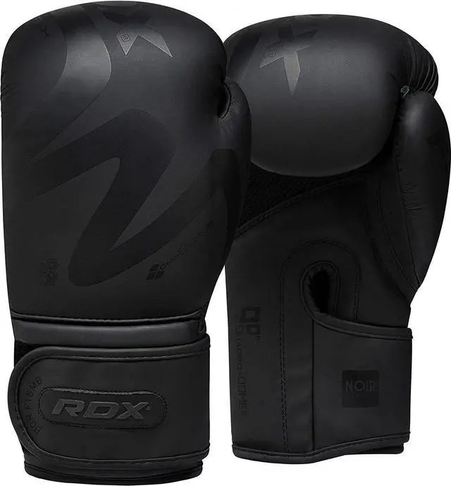 Main image of RDX Boxing Gloves for Men, Maya Hide Leather, Muay Thai & MMA Sparring Training, Kickboxing Heavy Bag, Focus Mitts, Ventilated Palm Black