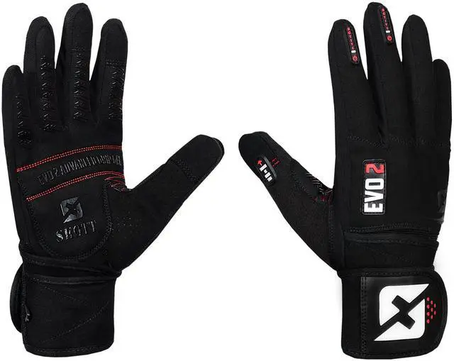 Alt view image 7 of 7 - Skott Nemesis Full Length Evo2 Weightlifting Gloves with Integrated Wrist Wrap Support-Double Stitching for Extra Durability-Get Ripped with for Fitness and Exercise (Extra Large, Unisex)