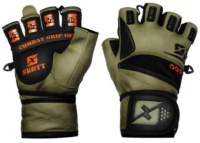 Main image of Skott Tactical Green Weightlifting Gloves Military Style Gym with Wrist Wrap Support Anti-Slip Gel Grip Flexible Finger Protection Durable Training Fitness and Exercise Accessories (XX-Large, Unisex)