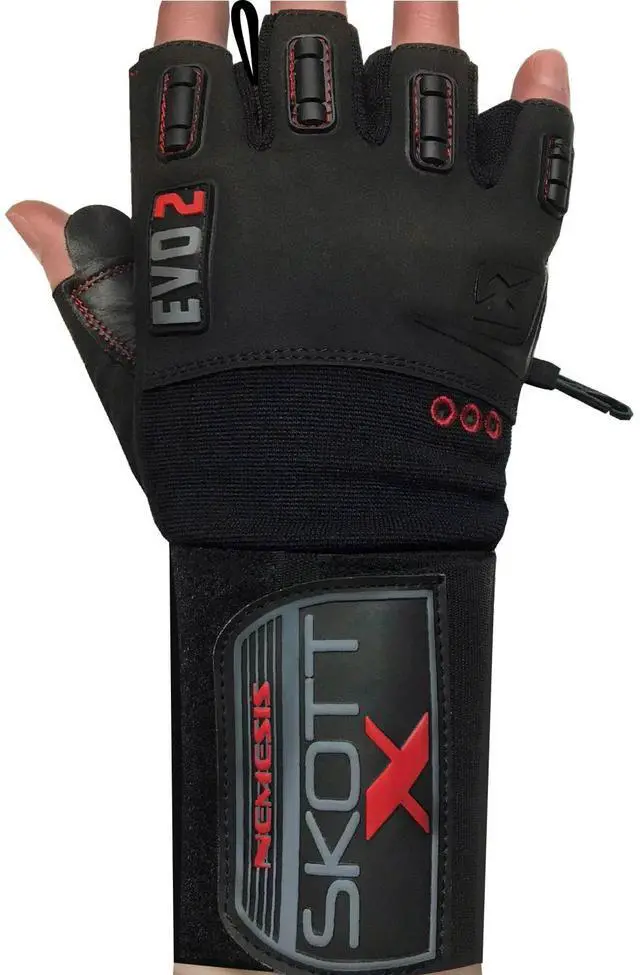 Alt view image 2 of 7 - Skott Nemesis X Weightlifting Gloves Gym Gloves with Extended Wrist Wrap Support, Durable Grip and Breathable Design for Training, Fitness & Bodybuilding (XX-Large, Unisex)