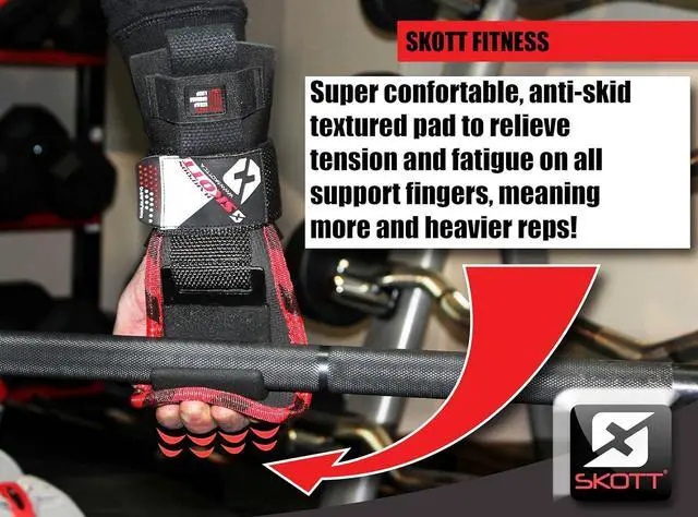 Alt view image 4 of 7 - Skott Harpoon Evo 2 Series Pro Metal Weight Lifting Hooks Best Heavy Duty Power Lifting Grip Assistance Set of 2 Unisex One Size Fits All