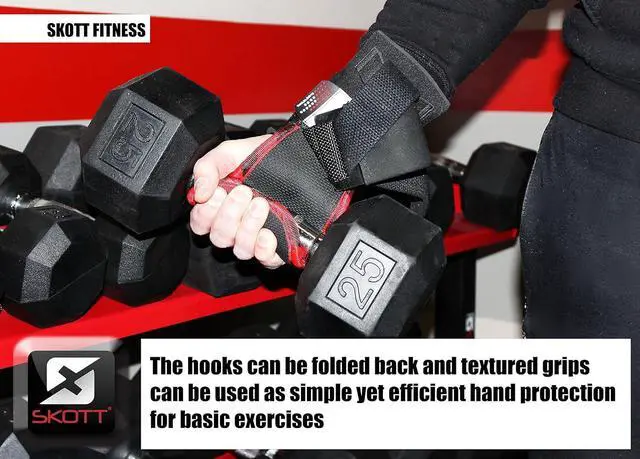 Alt view image 7 of 7 - Skott Harpoon Evo 2 Series Pro Metal Weight Lifting Hooks Best Heavy Duty Power Lifting Grip Assistance Set of 2 Unisex One Size Fits All