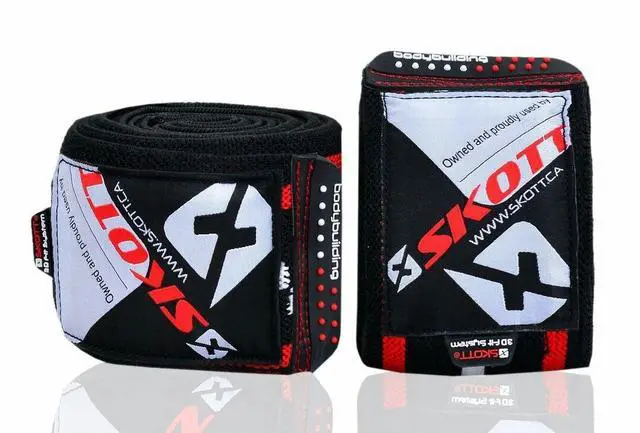 Alt view image 2 of 7 - Skott Constrictor Knee Wraps Heavy Duty Knee Support Straps for Weightlifting Powerlifting & Squats Comfortable Gym Wraps Unisex One Size Fits All
