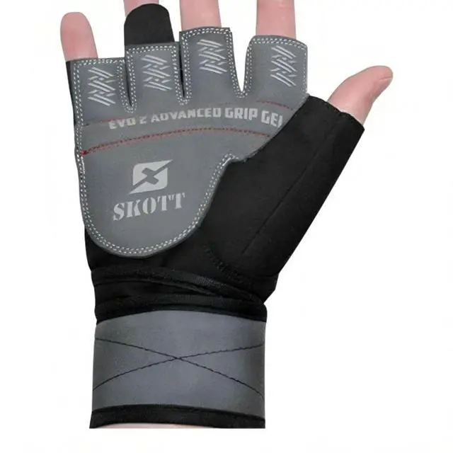 Alt view image 2 of 7 - Skott Nemesis Evo2 Weightlifting Gloves with Integrated Wrist Wrap Support-Double Stitching for Extra Durability-Get Ripped with The Best Body Building Fitness and Exercise Accessories (Large, Unisex)