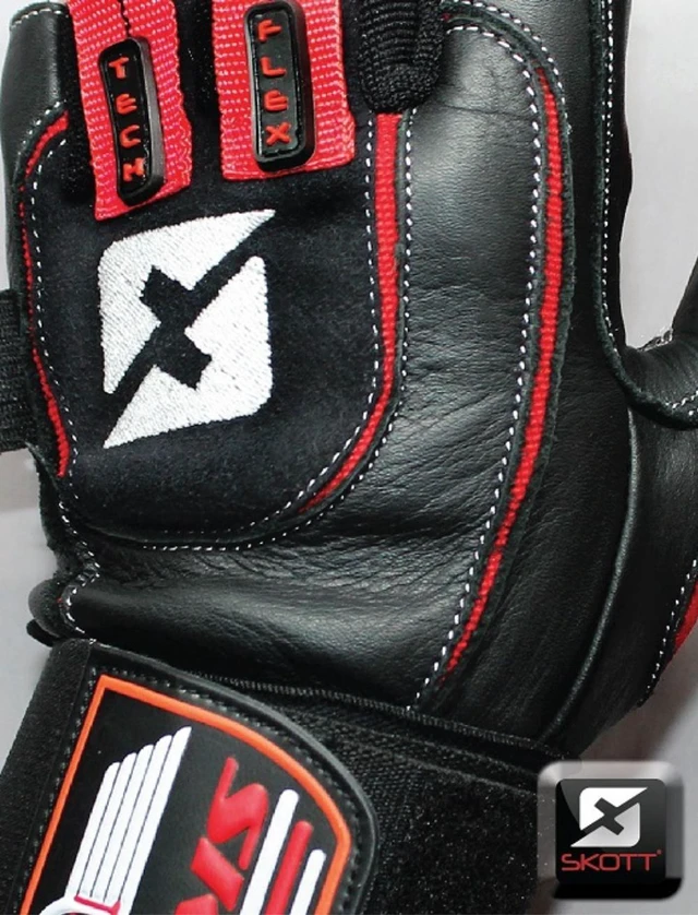 Alt view image 2 of 7 - Skott Talon Elite Weightlifting Gloves Genuine Leather Gym Gloves with Wrist Wrap Support, Durable Grip for Training, Bodybuilding & Fitness (Large, Unisex)