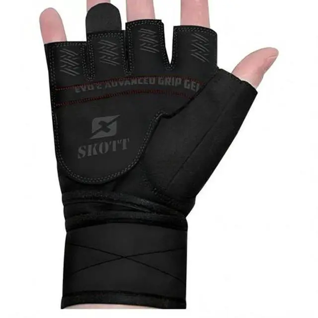 Alt view image 2 of 7 - Skott Nemesis Stealth Evo2 Weightlifting Gloves with Integrated Wrist Wrap Support-Double Stitching for Extra Durability-Get Ripped Fitness and Exercise Accessories (Extra Large, Unisex)