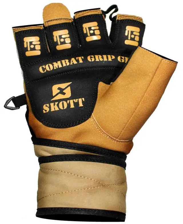 Alt view image 3 of 7 - Skott Desert Warrior Weightlifting Gloves Military-Inspired with Wrist Wrap Support Anti-Slip Gel Grip Flexible Finger Protection Body Building Fitness and Exercise Accessories (Medium, Unisex)