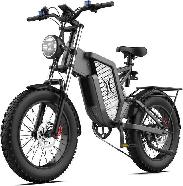 Main image of EKX X20 2000W Electric Bike, 20" Fat Tire, 48V 35AH Removable Lithium Battery, Max Speed 34MPH, Shimano 7-Speed, Front Fork Suspension,Hydraulic Brake spoked wheel