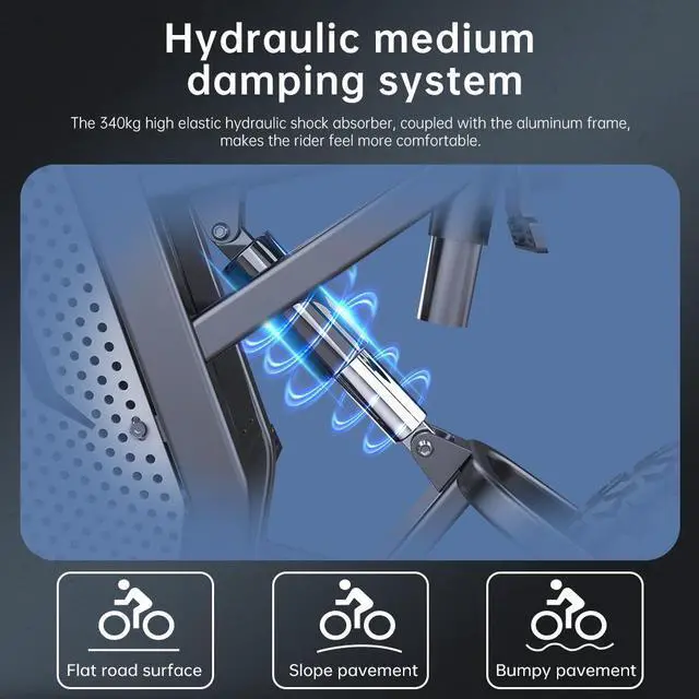 Alt view image 6 of 7 - EKX X20 2000W Electric Bike, 20" Fat Tire, 48V 35AH Removable Lithium Battery, Max Speed 34MPH, Shimano 7-Speed, Front Fork Suspension,Hydraulic Brake spoked wheel