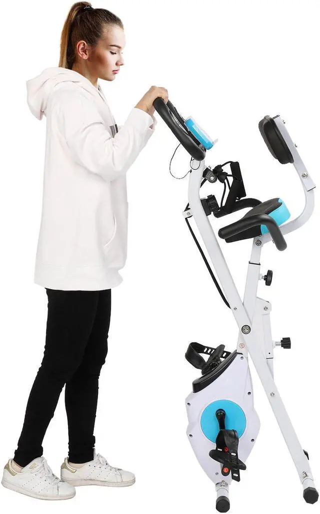 Alt view image 2 of 7 - Home Folding Exercise Bike White