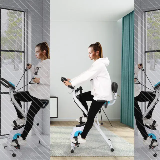 Alt view image 3 of 7 - Home Folding Exercise Bike White