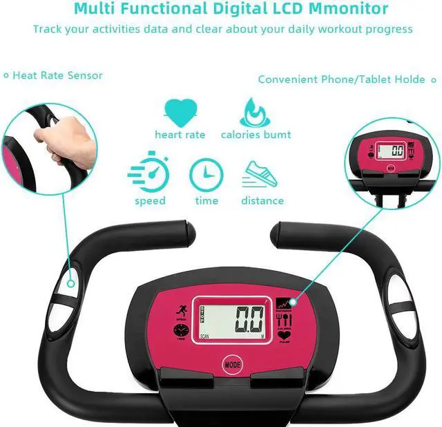 Alt view image 4 of 7 - 3-in-1 to switch upright/semi-recumbent/recumbent type Folding Upright Bike for Indoor Exercise XH