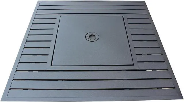 Alt view image 4 of 6 - Kettler Palma Rattan Fire Pit table With Aluminium Slat Top