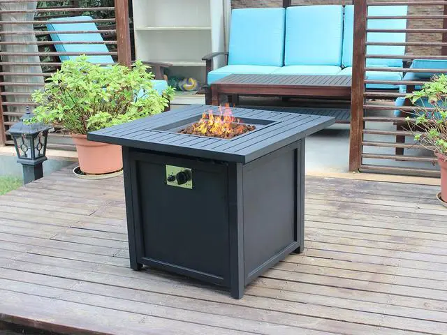 Alt view image 5 of 6 - 28 Slat Top Gas Fire Pit Table