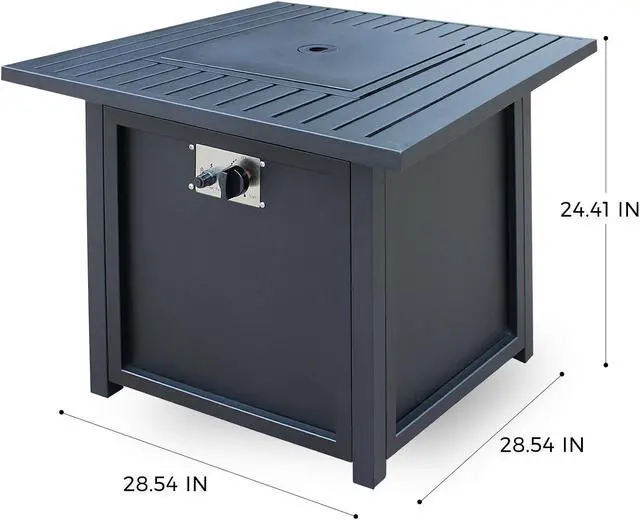 Alt view image 6 of 6 - 28 Slat Top Gas Fire Pit Table