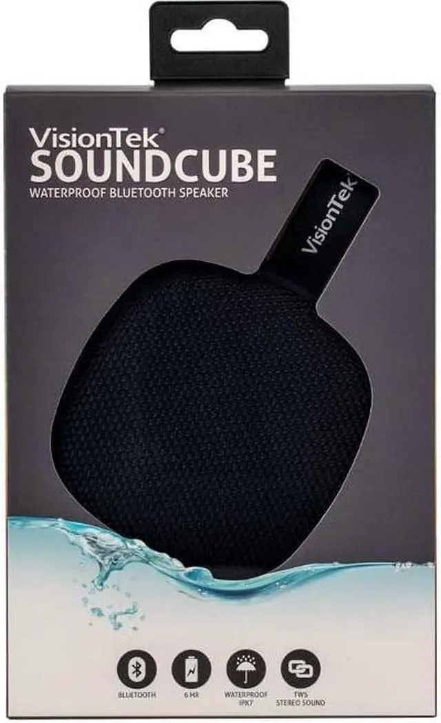 Alt view image 5 of 6 - VisionTek SoundCube Wireless Bluetooth Speaker   with IPX7 Waterproof Rating, Bluetooth 5.0, 6+ Hour Playtime, Built-in Mic, TWS Support -ETD901313