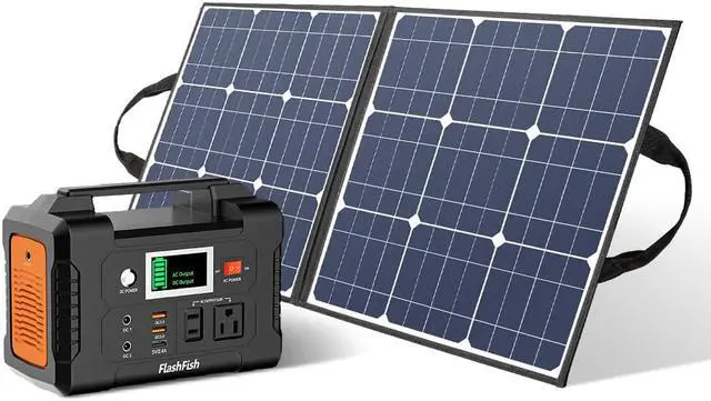 Main image of 200W Portable Power Station;  FlashFish 40800mAh Solar Generator with 50W 18V Portable Solar Panel;  Flashfish Foldable Solar Charger with 5V USB 18V DC Output