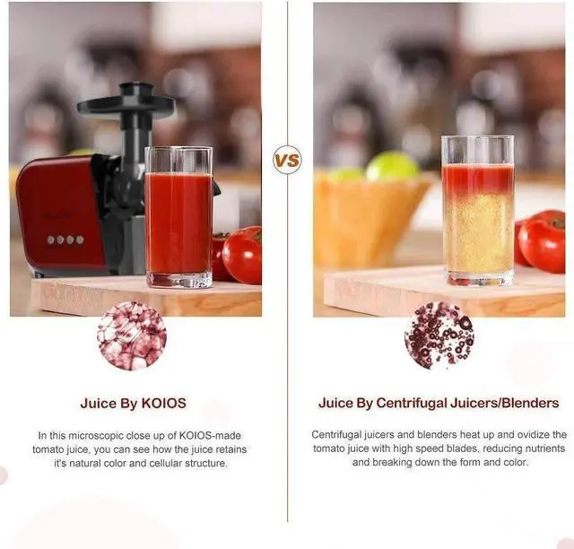 Alt view image 4 of 5 - Koios B5100 Masticating Juicer with Reversible and Quiet Motor