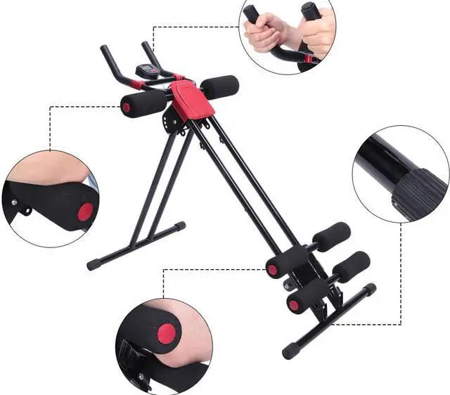 Alt view image 6 of 6 - Straight Linear Type Powerful Private Fitness Club Abdomen Exerciser Black