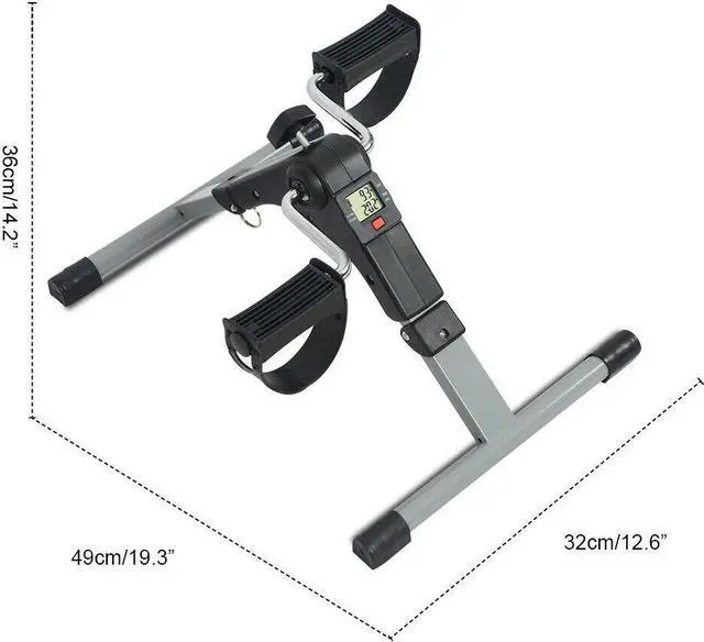 Alt view image 6 of 6 - Under Desk Bike Pedal Exerciser for Legs Arms Portable Peddler Adjustable LCD YJ