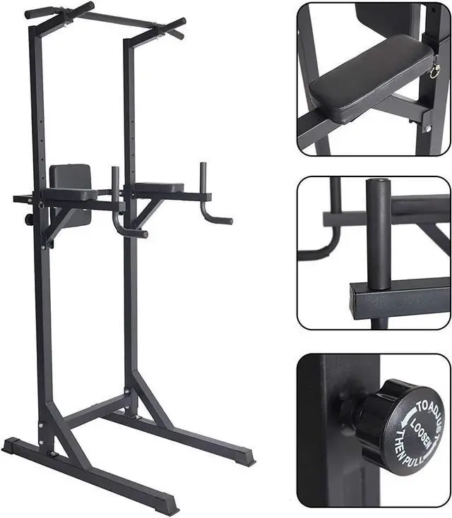 Alt view image 2 of 5 - Bosonshop Power Tower Adjustable Multi-Function Strength Training Dip Stand Workout Station Fitness Equipment for Home Gym