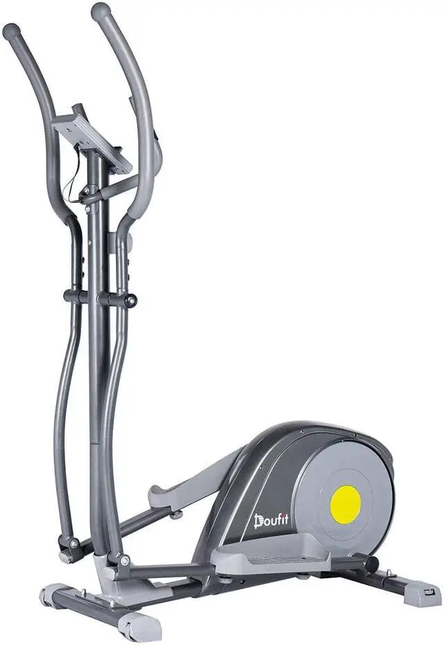 Alt view image 2 of 7 - Doufit EM-04 Elliptical Machine With 8 Adjustable Magnetic Resistances LCD Display&Tablet Holder Support Maximum Load Bearing 250lbs Quite Smooth Stable Fitness Steppers